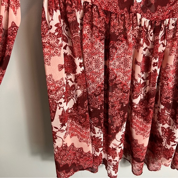 Show Me Your Mumu Peasant Style Semi-Sheer Dress-Balloon Sleeves-Medium - Picture 5 of 10